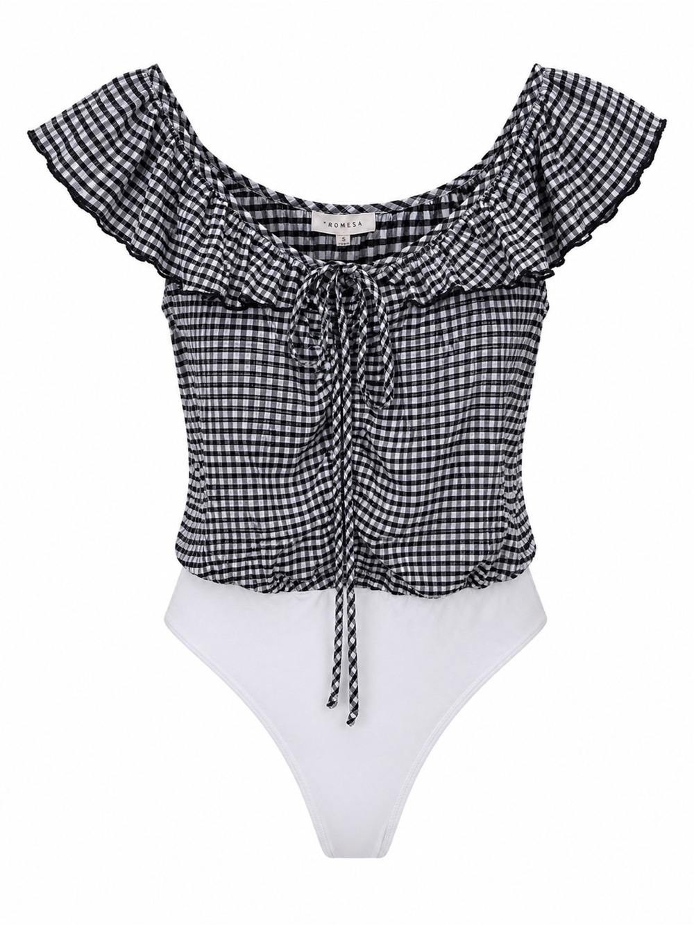 Promesa NWT black gingham bodysuit, small